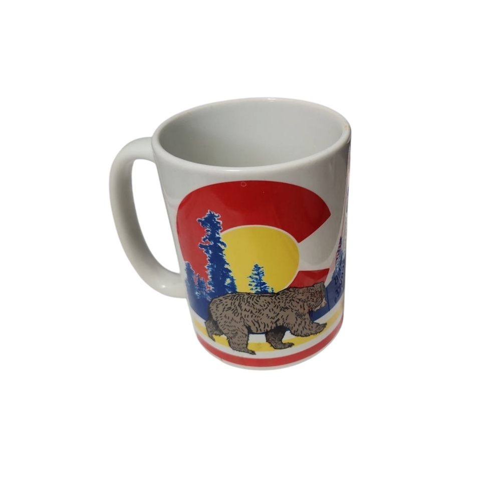 Red and Yellow Colorado Mug with Mountain Design